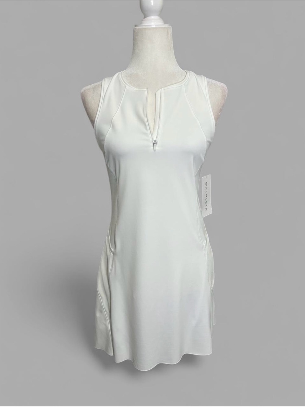 NWT Athleta "Match Point Active Dress" in white
